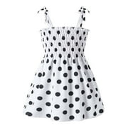 Kayannuo Easter Dresses for Girls Children Printing Sling Floral Sleeveless Princess Dress Baby Girl DressI2 100% cotton White 12M